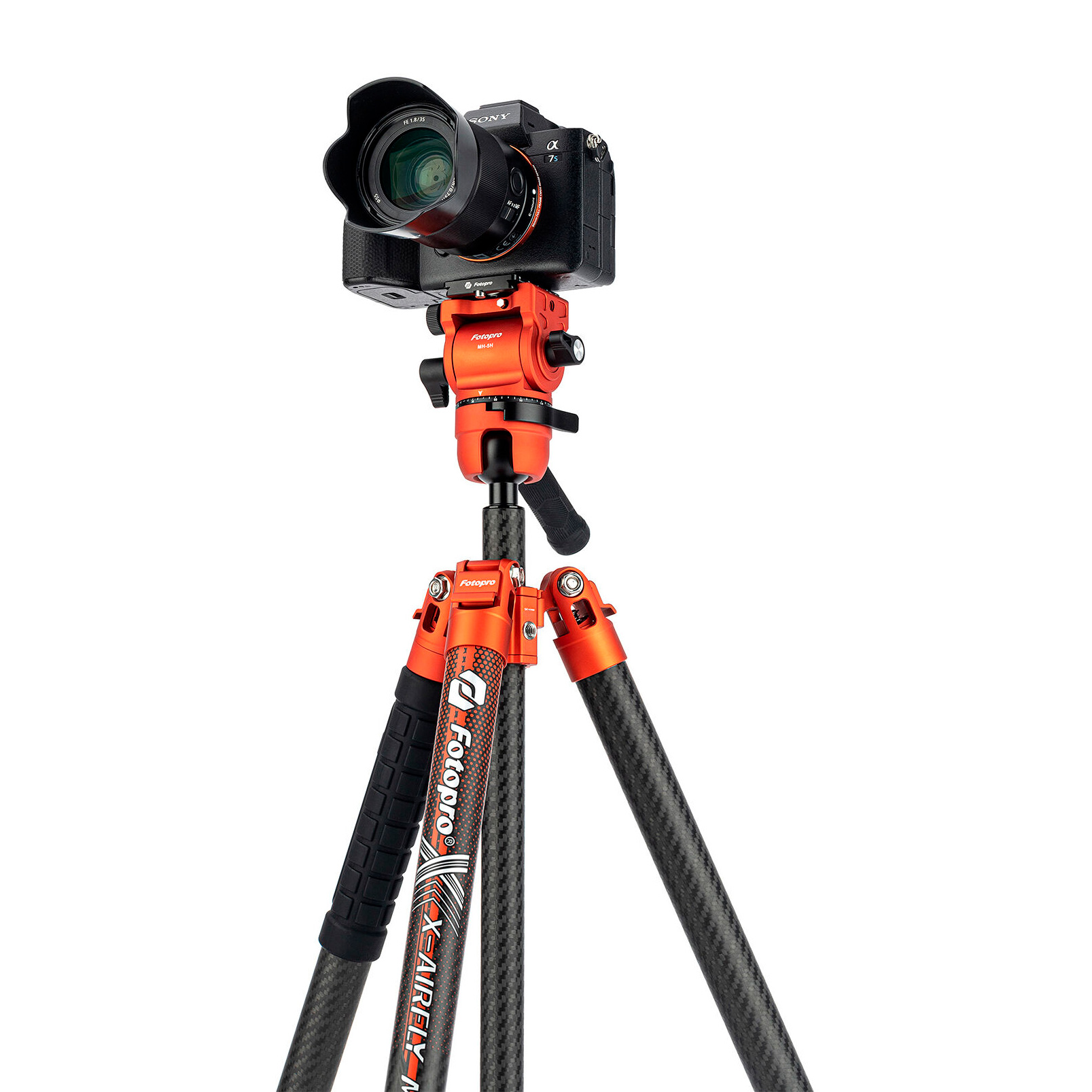 Штатив Fotopro X-Airfly Max Video, карбон, оранжевый