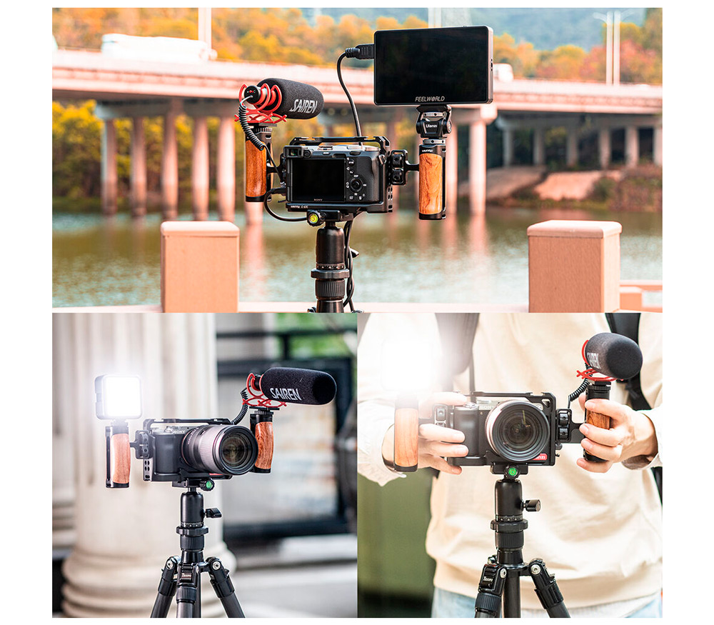 Ручка Ulanzi UURig R075, Universal Wooden Side, боковая, деревянная, на 2 винта 1/4"