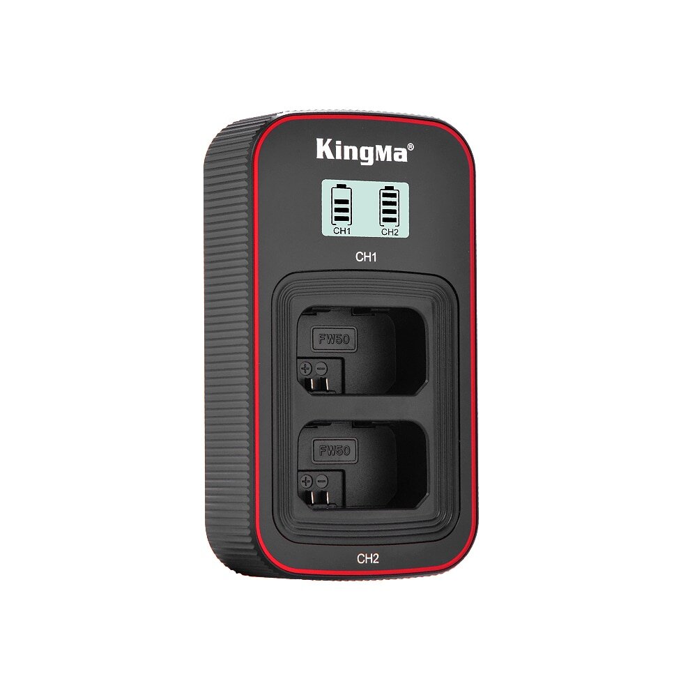 Зарядное устройство Kingma BM058-FW50 для 2х NP-FW50, USB, с дисплеем