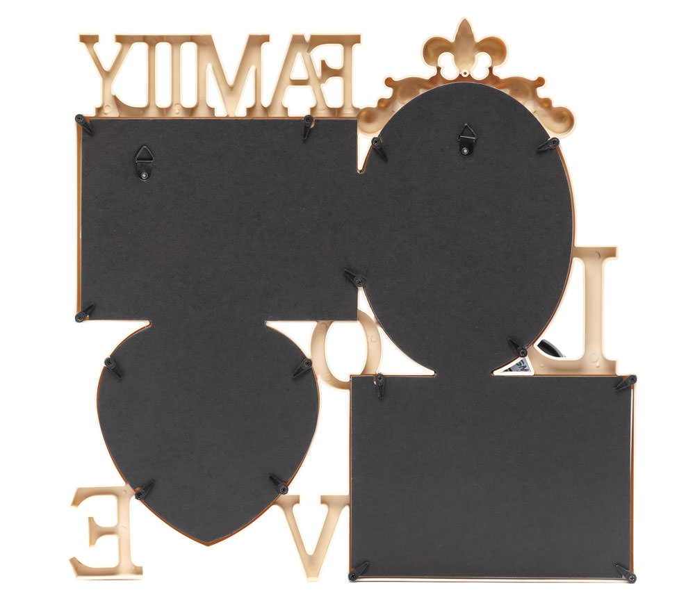 Мультирамка Fotografia Family Love, 4 фото (3х 10x15 + 13x13 см) кремовая