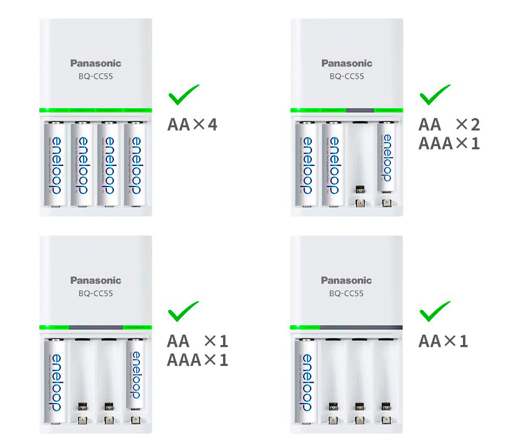 Зарядное устройство Panasonic Eneloop Smart & Quick + 4х АА 2000 мАч (K-KJ55MCD40E)