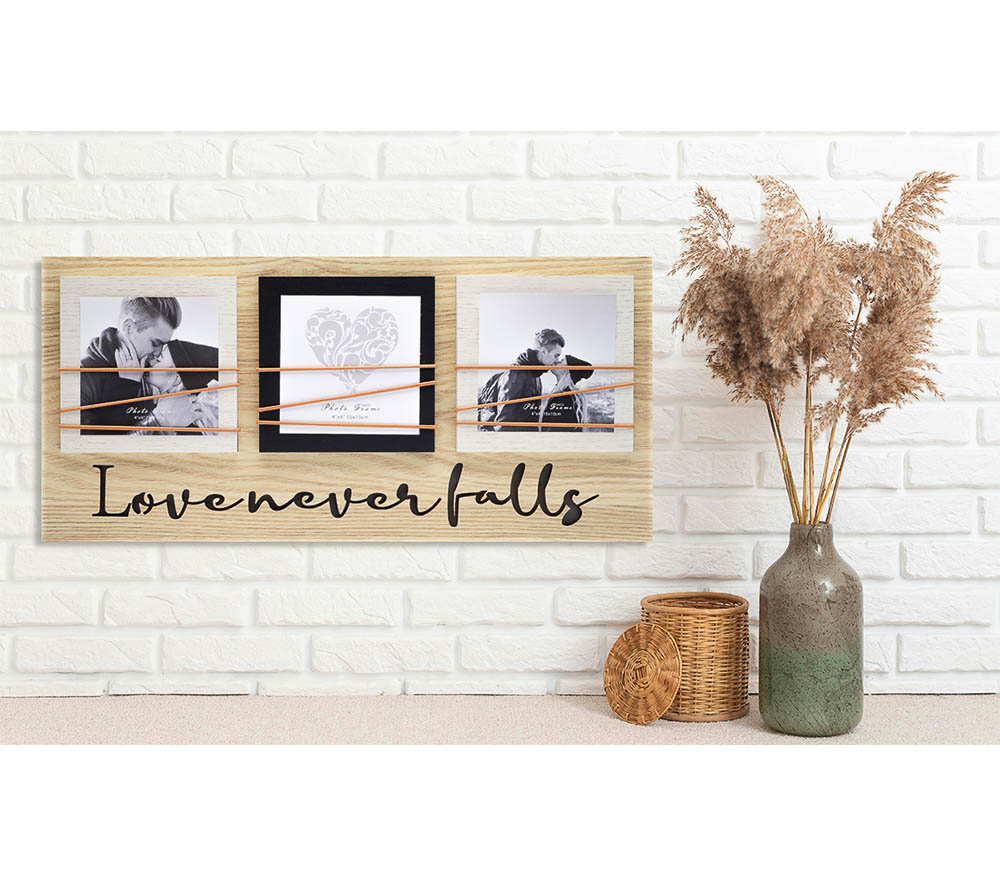 Фоторамка с подсветкой Fotografia на 3 фото 10x10 см, "Love never falls" (FFL-812)