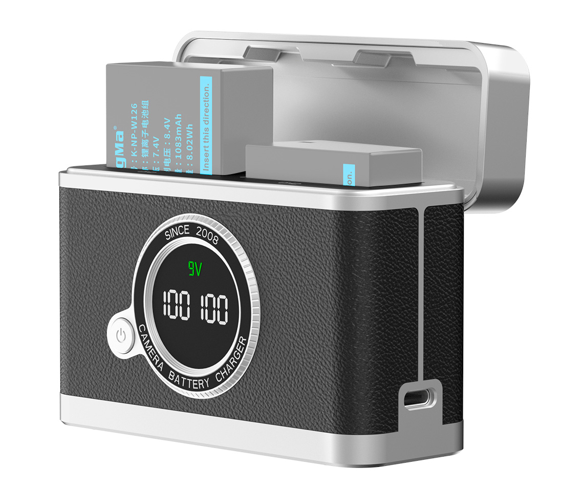 Зарядный кейс Kingma BM070-W126 для 2х Fujifilm NP-W126, черный