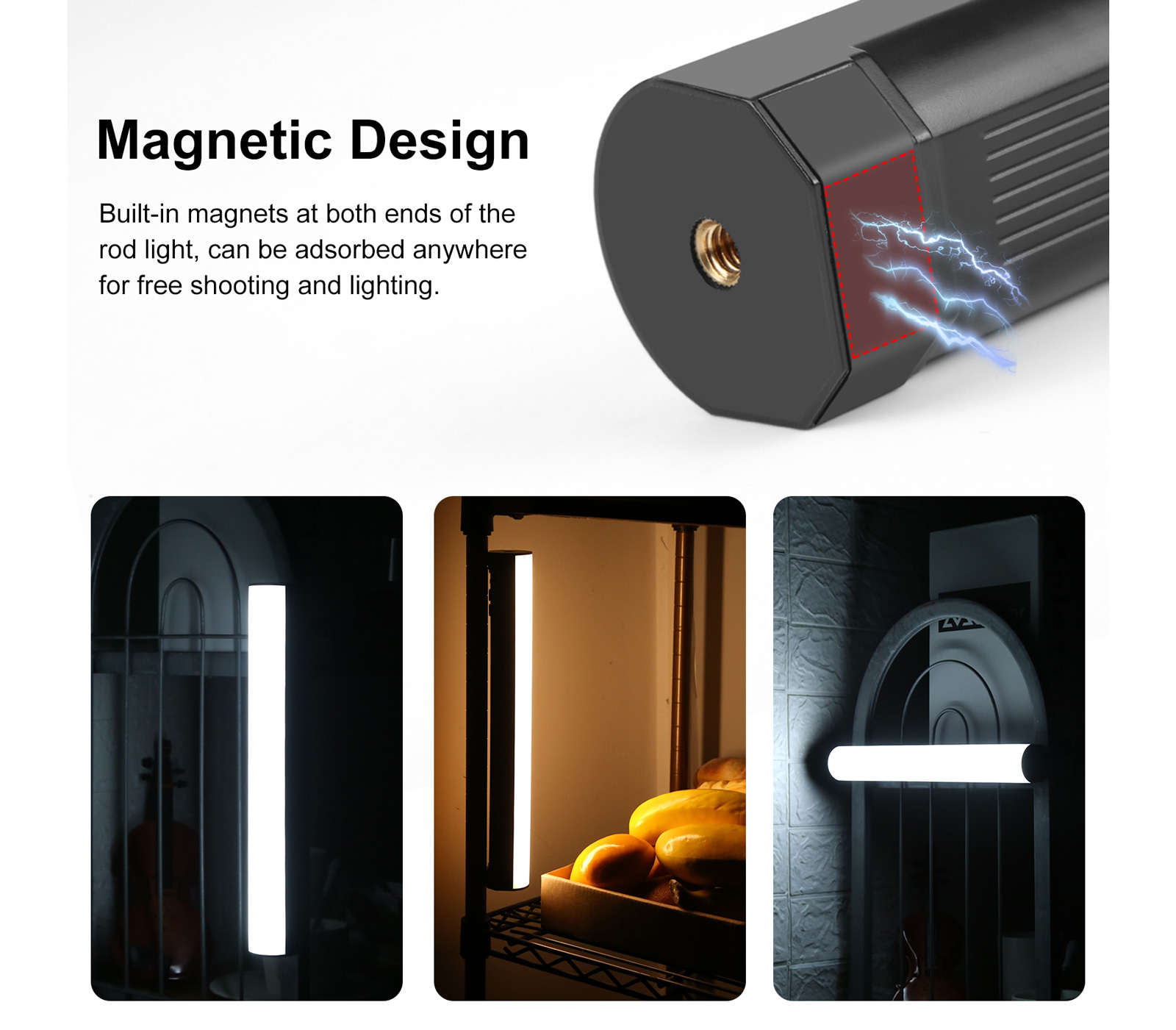 Осветитель Puluz PU4139, RGB, 2500-9000К, 10 Вт, длина 30 см