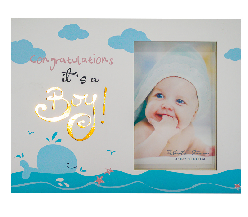 Фоторамка Fotografia 10x15 см, с подсветкой, "It's a Boy!", голубая (FFL-808)