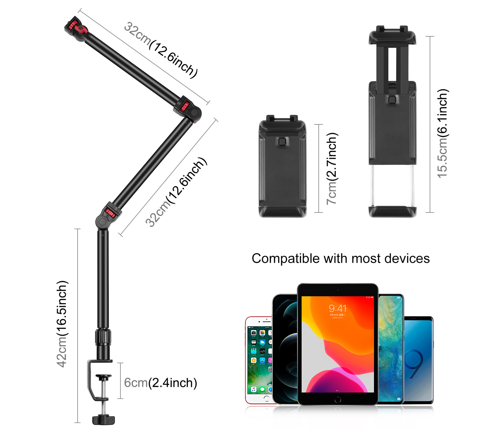 Настольный держатель Puluz PU3103B C-Clamp Desk Stand со струбциной (уцененный)