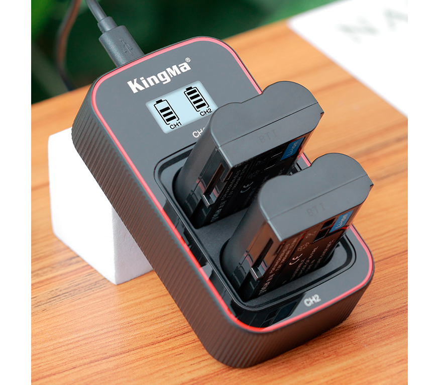 Зарядное устройство Kingma BM058-ENEL15, USB, для 2х Nikon EN-EL15, дисплей
