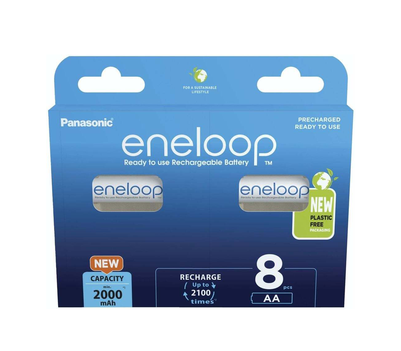 Аккумуляторы Panasonic Eneloop AA 2000 мАч, 8 шт (BK-3MCDE/8HH)