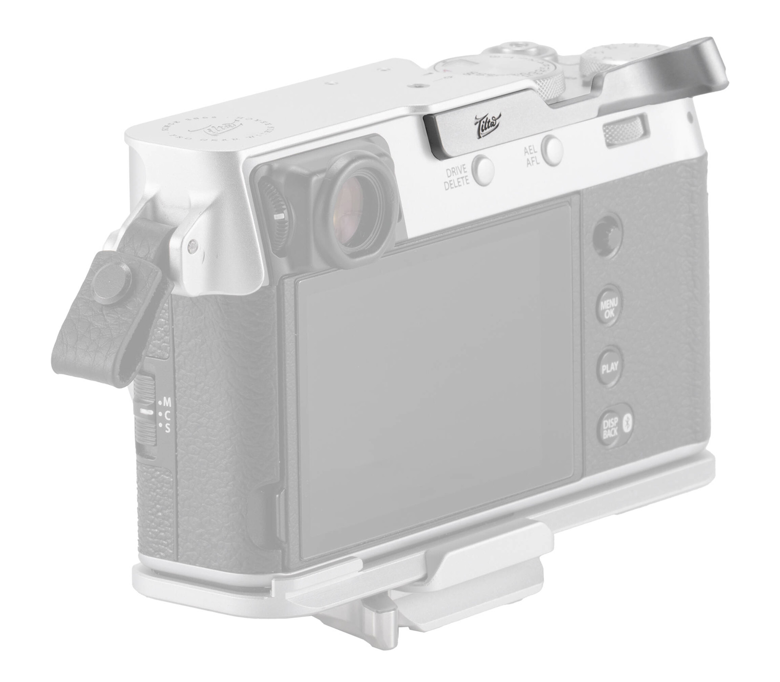 Упор для большого пальца Tilta Hot Shoe Thumb Bracket для Fujifilm X100VI, серебристый