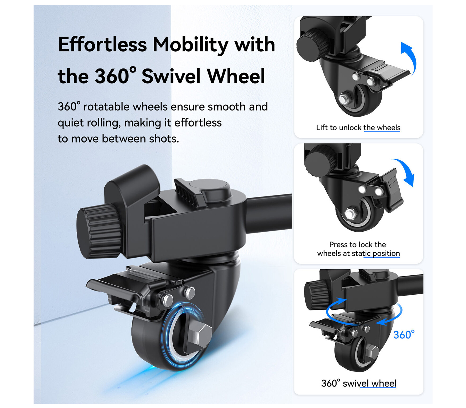 Тележка Ulanzi AT-02 Roller Baseplate, для стойки AT-01 и других