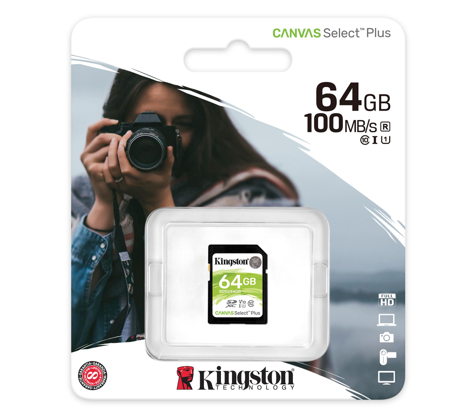 Карта памяти Kingston SDXC 64GB Canvas Select Plus UHS-I Class 10 U1 V10