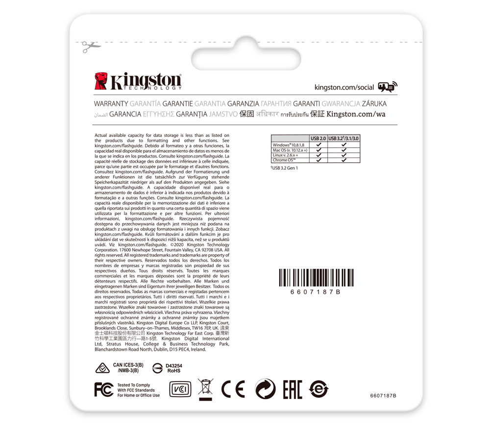 Накопитель Kingston USB3.2 Flash 64GB DataTraveler Exodia, синий