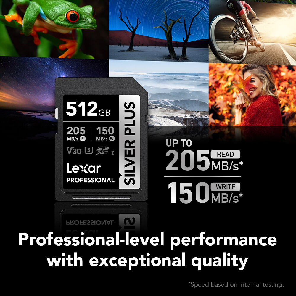 Карта памяти Lexar SDXC 512GB Professional Silver Plus UHS-I U3 V30 (205/150 MB/s)