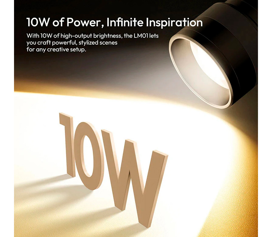 Фотофонарь Ulanzi LM01 V2 Photography Flashlight, 10 Вт, RGB (фонарь фотографа)