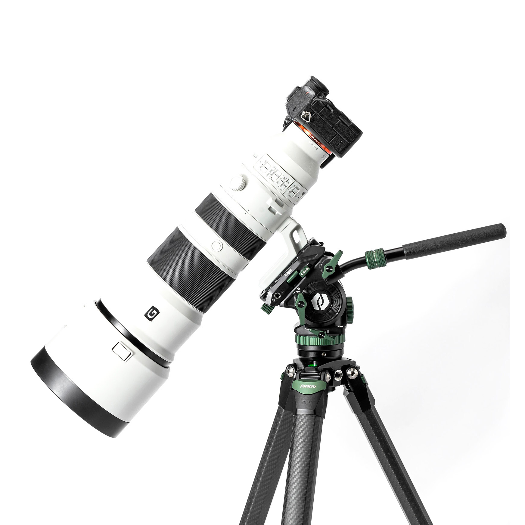Штатив Fotopro Origin O-9+MH-12, черный с зеленым, до 6 кг