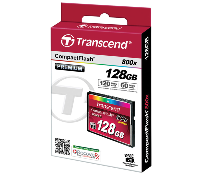 Карта памяти Transcend CompactFlash 128GB  800x Premium (120 Mb/s)
