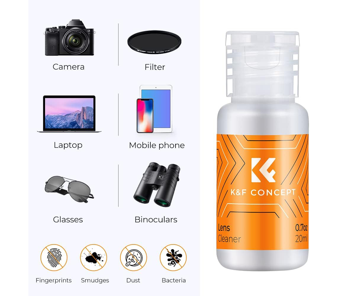 Шваброчки для чистки матриц K&F Concept 1598, для APS-C камер (10 шт, жидкость, перчатки)