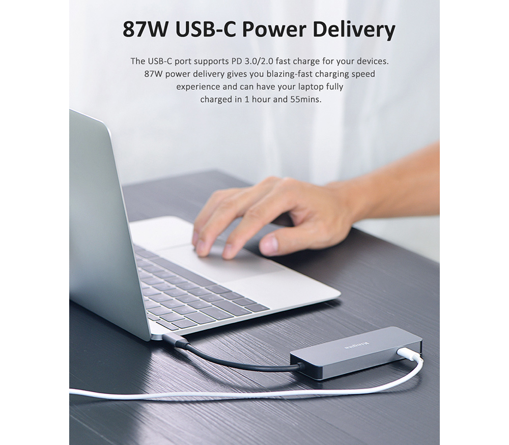 USB хаб Kingma BMU016, 3х USB-A, USB-C, HDMI, USB PD 87 Вт
