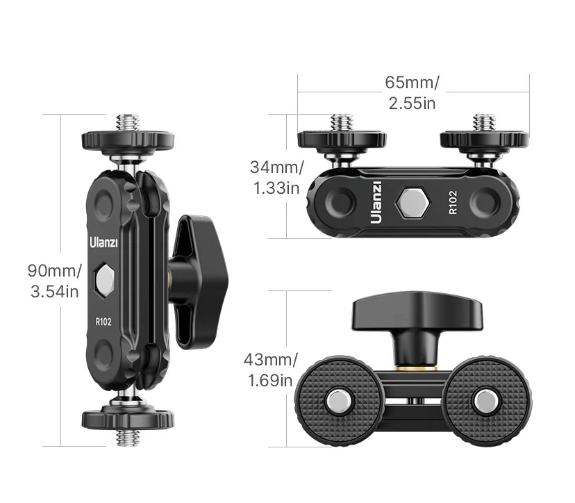 Шарнирный кронштейн Ulanzi R102, винты 1/4", длина 9 см