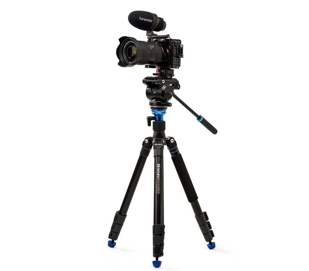 Штатив Benro Classic A2573F с видеоголовой S4PRO, клипсовые замки, алюминий