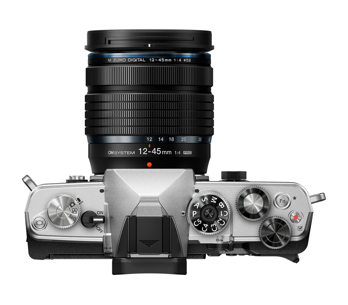 Беззеркальный фотоаппарат OM System OM-3 Kit серебристый + 12-45mm f/4.0 Pro, черный