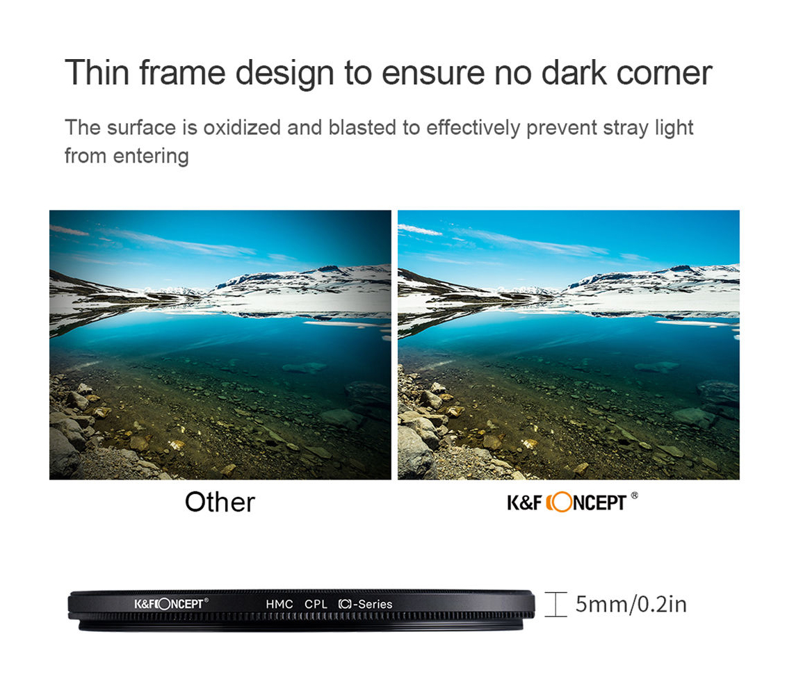 Светофильтр K&F Concept KU12 Classic Series HMC CPL, Blue Coated, 72 мм