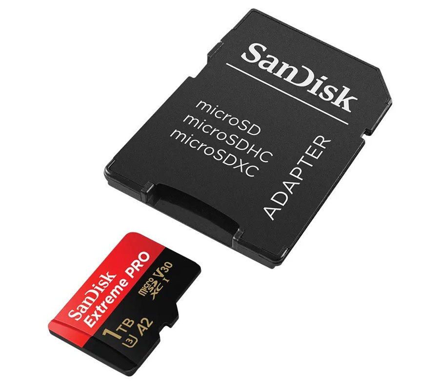 Карта памяти SanDisk MicroSDXC 1TB Extreme Pro UHS-I  A2 V30 U3 200/140MB/s + SD-адаптер (уцененный)