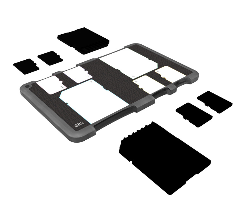Кейс для карт памяти JJC MCH-SDMSD6GR, 2 SD + 4 MicroSD