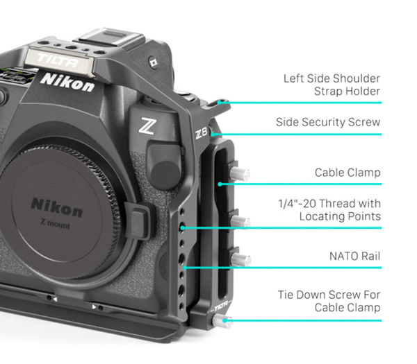 Клетка Tilta Camera Cage Pro Kit для Nikon Z8, титаново-серая