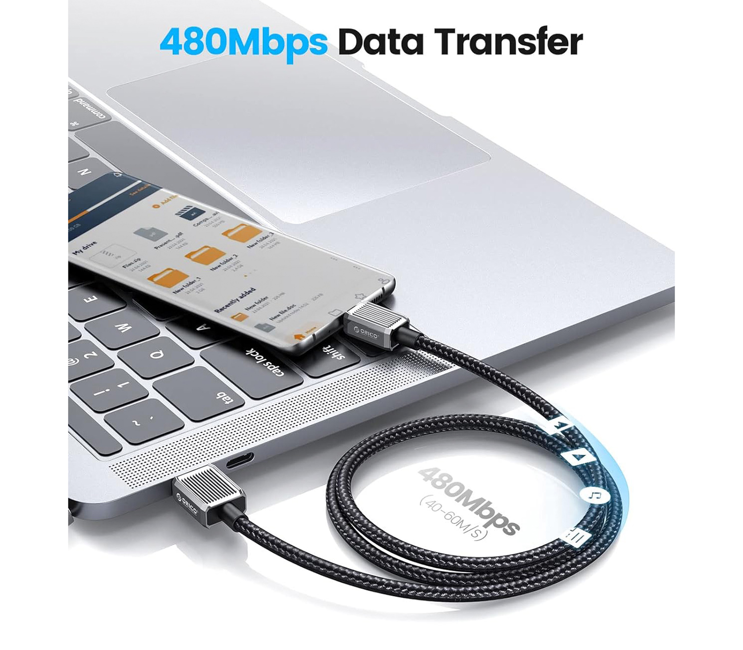 Кабель Orico GQZ15-10, USB 2.0 Type-A / Type-C, 3А 15Вт, 1 м