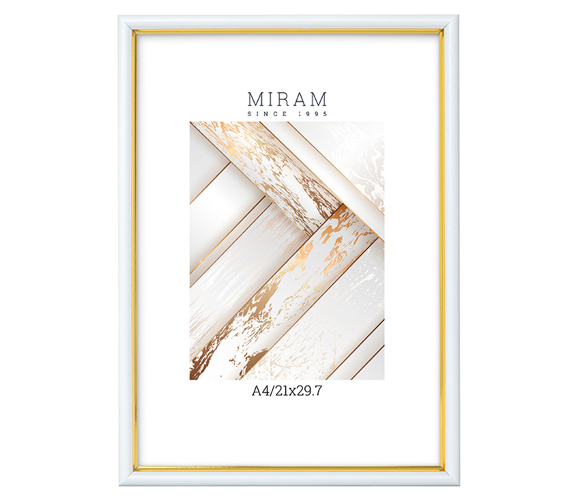 Фоторамка Мирам A4, 21х29.7 см, серебро с золотом (636461-A4)