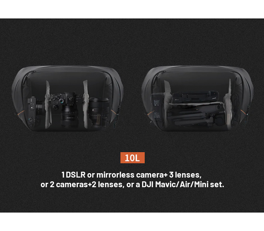 Сумка PGYTECH OneGo Solo V2 10L, цвет Obsidian