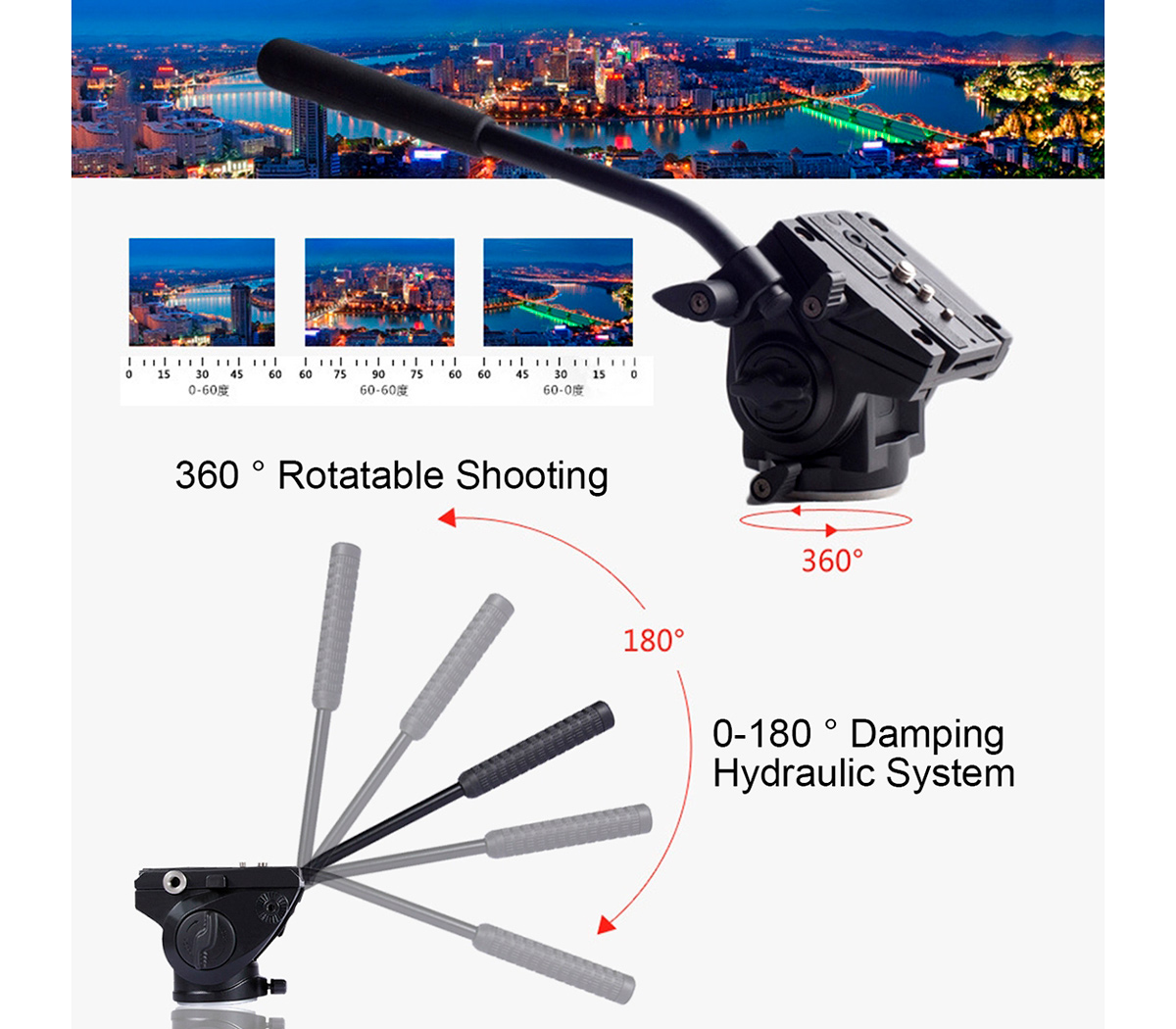 Штативная головка Puluz PU3501B Heavy Duty Video Fluid Head Large, до 10 кг