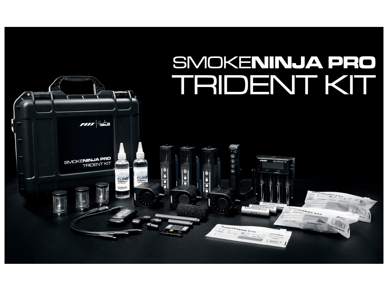 Генераторы дыма PMI SmokeNINJA Pro Trident Kit, 3 шт. + акссесуары