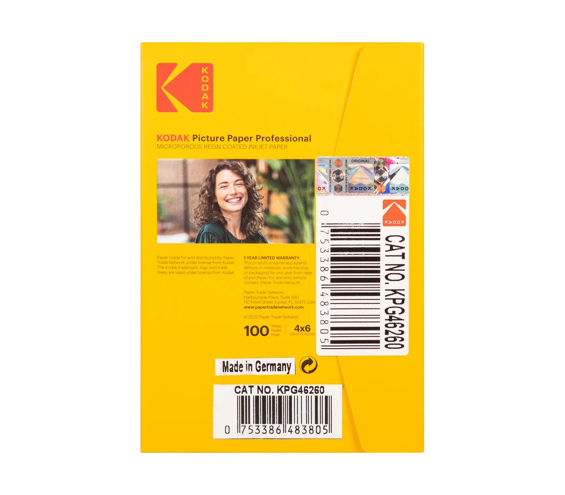 Фотобумага Kodak Paper Professional Glossy, глянцевая, 10x15 см, 260г/м2, 100 листов