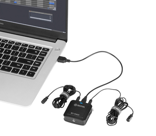 Комплект микрофонов Boya BY-DM20: 2 петлички + адаптер USB / Lightning