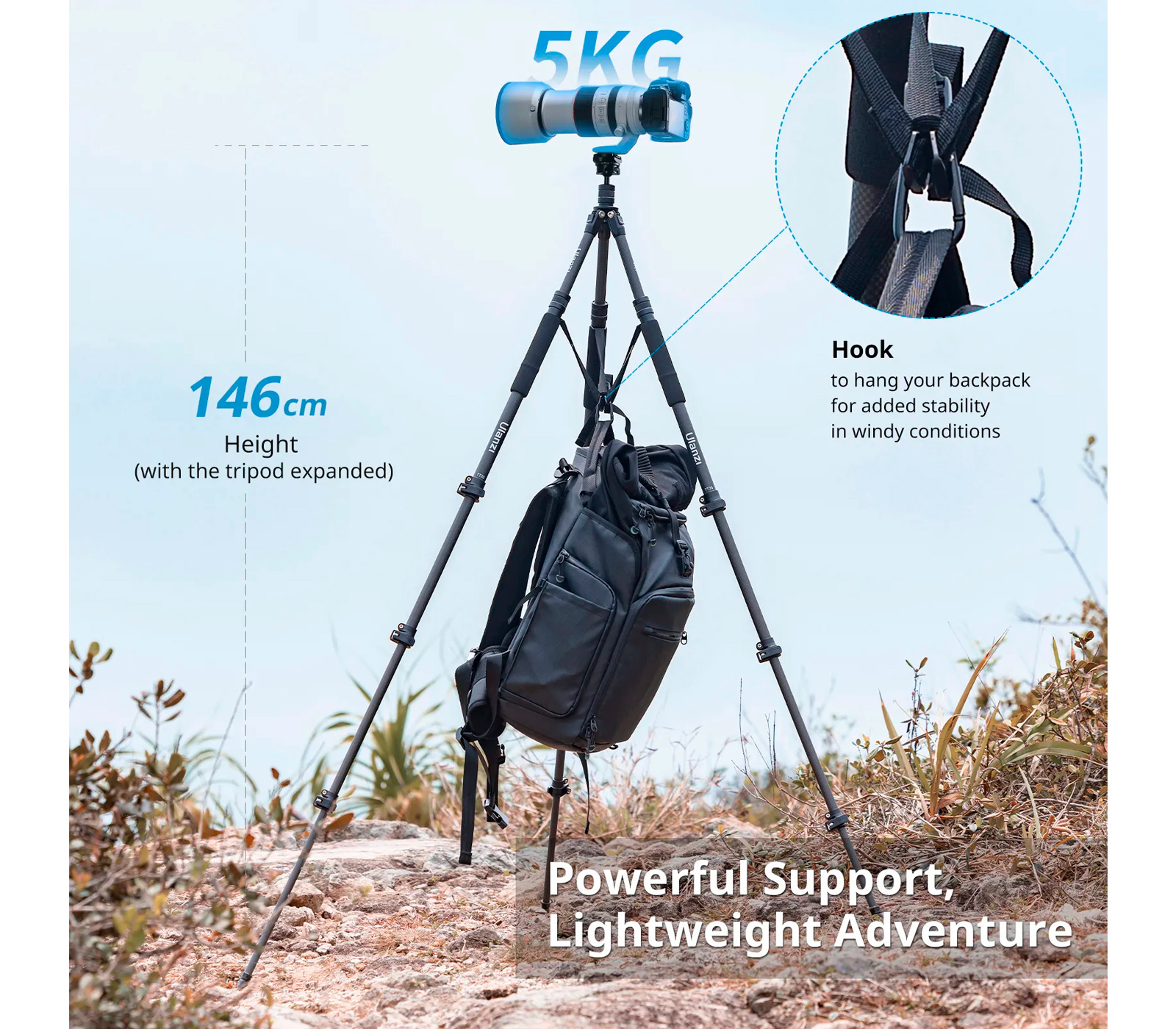 Штатив Ulanzi TT35 Hiking Stick Tripod Kit, T068
