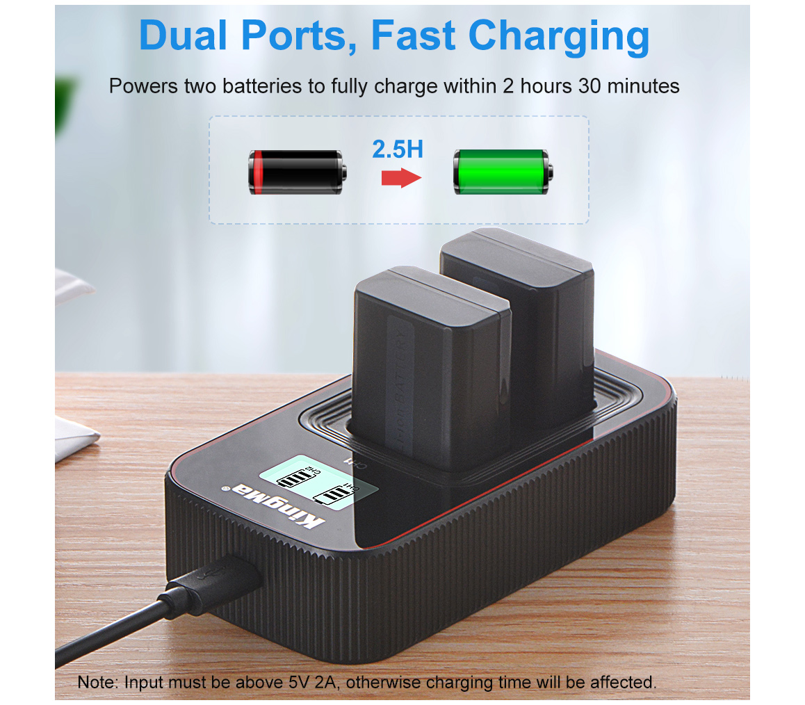 Зарядное устройство Kingma BM058 + 2 аккумулятора NP-FW50 (1080 мАч)