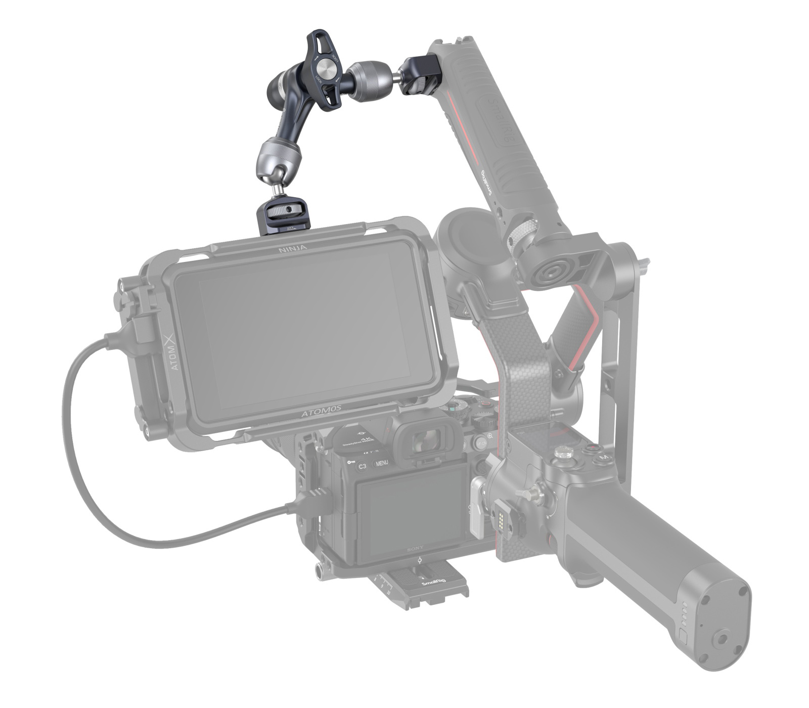 Шарнирный кронштейн SmallRig 4899 7" Rosette Magic Arm, винты ARRI 3/8", 17 см, до 3 кг