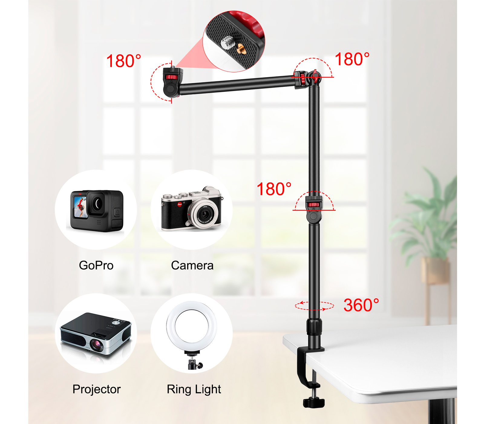 Настольный держатель Puluz PU3103B C-Clamp Desk Stand со струбциной (уцененный)