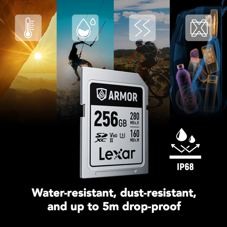 Карта памяти Lexar SDXC 256GB ARMOR Silver Pro C10 V60 U3 6K UHD (R280/W160 MB/s)