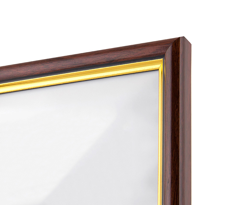 Фоторамка Мирам A4 21х29.7 см, коричневая с золотом (636456-A4)