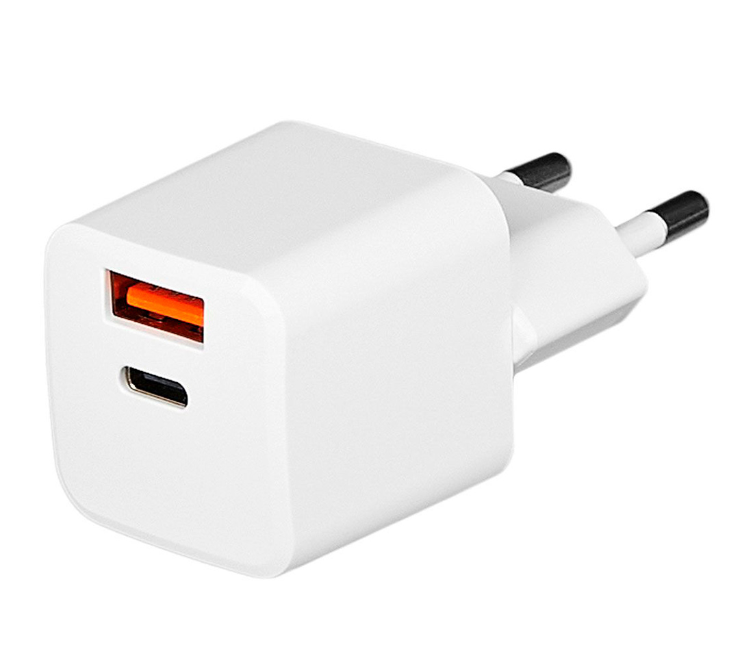 Зарядное устройство TFN Nano USB A+C PD 20W, белое