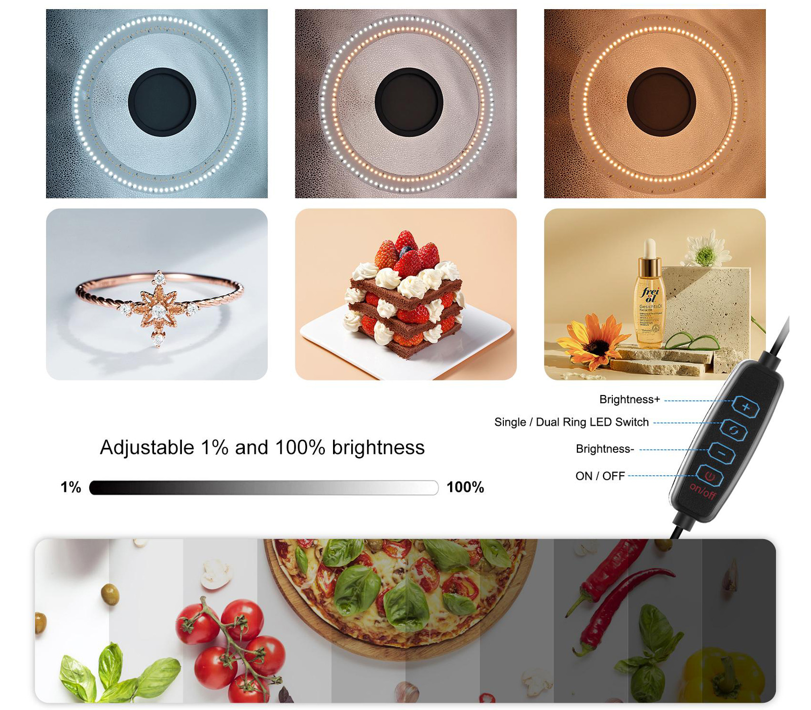 Фотобокс Puluz 50 см, с кольцевой подсветкой 30Вт и 6 фонами (уцененный)