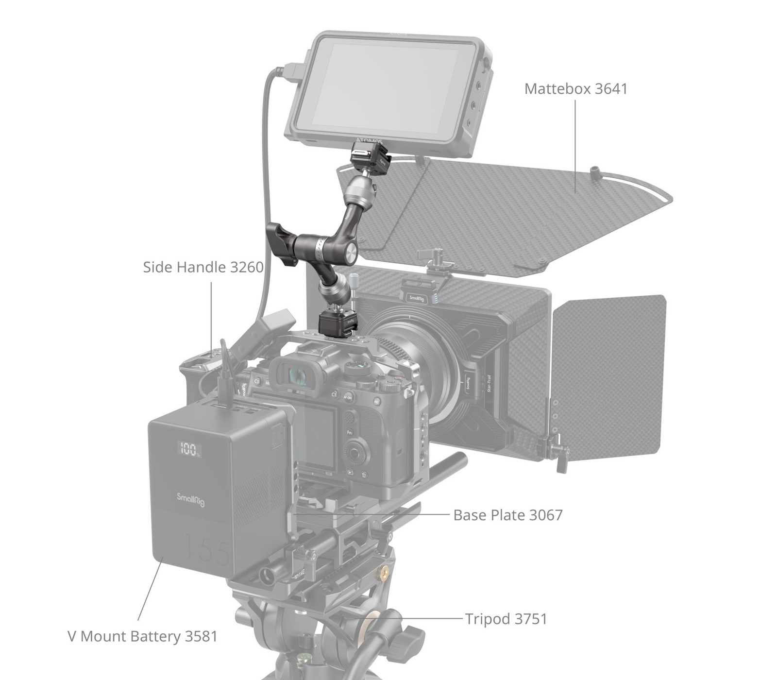 Держатель SmallRig 4490 HawkLock H21 Magic Arm 7"