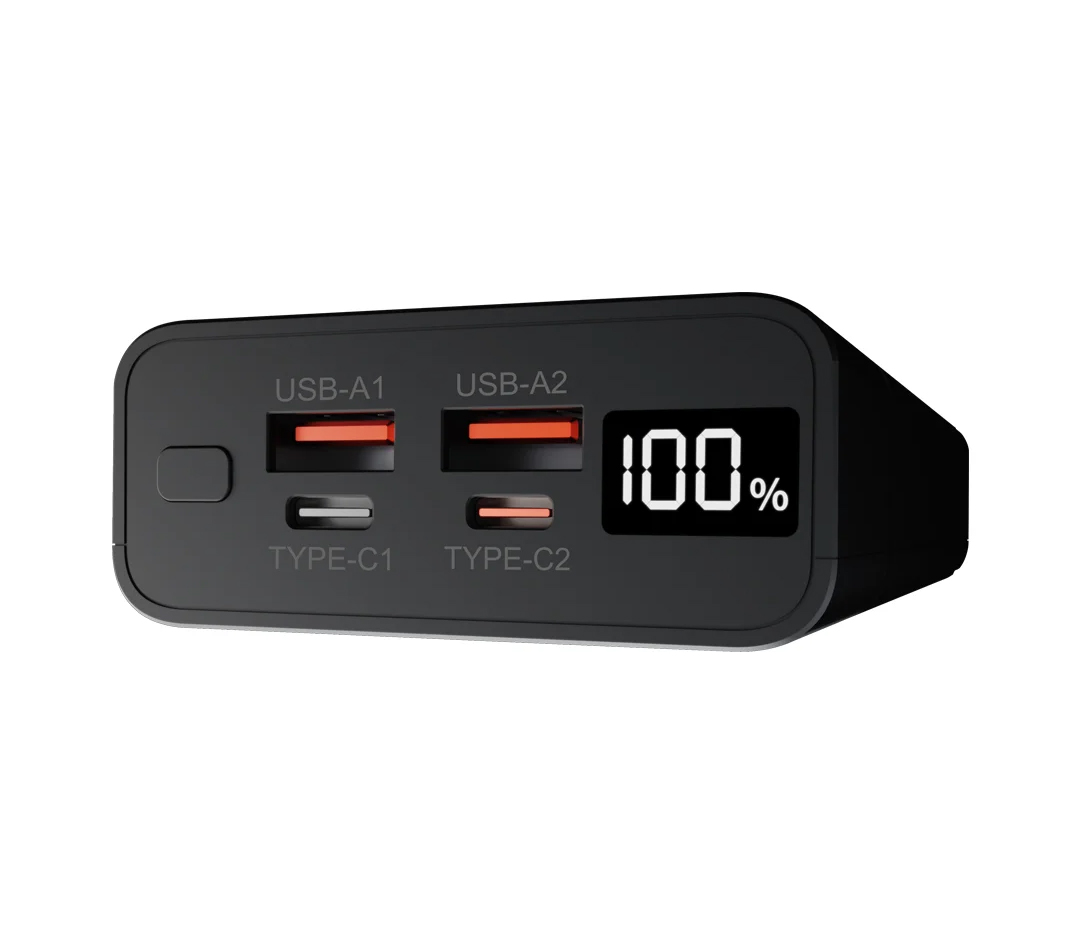 Внешний аккумулятор Aksberry E202 Riffles, 22.5 Вт, 20 000 мАч, черный