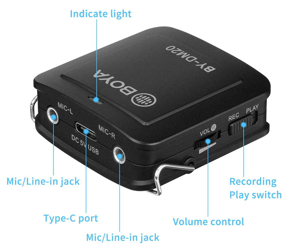 Комплект микрофонов Boya BY-DM20: 2 петлички + адаптер USB / Lightning