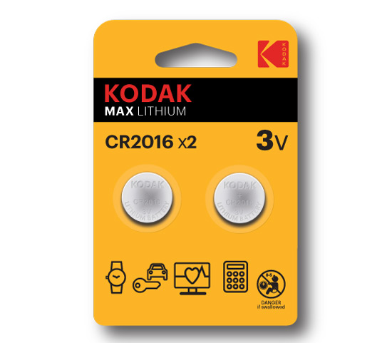 Батарейки Kodak CR2016, 2 шт.