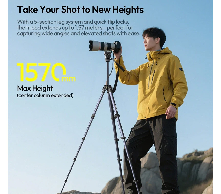 Штатив Ulanzi Ombra Video II XINAG Tripod, c видеоголовой, черный