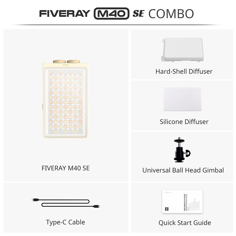 Осветитель Zhiyun Fiveray M40 SE, 2700-8500К, 40 Вт